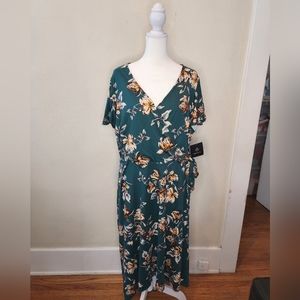 Irene faux wrap brushed knit maxi dress, 2X